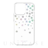 【iPhone14 Pro Max ケース】Protective Hardshell Case (Scattered Flowers/Iridescent/Clear/White/Gems)