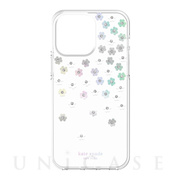 【iPhone14 Pro Max ケース】Protective Hardshell Case (Scattered Flowers/Iridescent/Clear/White/Gems)