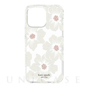 【iPhone14 Pro Max ケース】Protective Hardshell Case (Hollyhock Floral Clear/Cream with Stones)