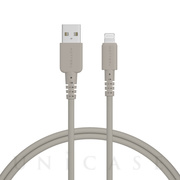 しなやかで絡まない シリコンケーブル 充電 データ転送対応 Apple MFi認証品 USB-A to Lightning (ラテグレージュ/1m)
