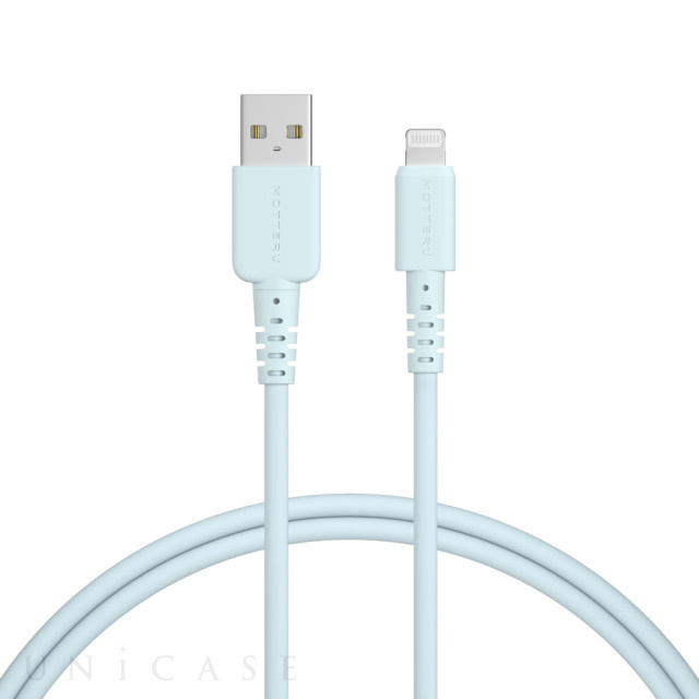 しなやかで絡まない シリコンケーブル 充電 データ転送対応 Apple MFi認証品 USB-A to Lightning (パウダーブルー/1m)