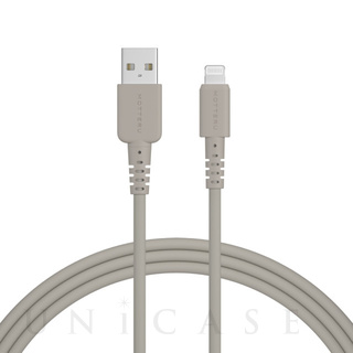 しなやかで絡まない シリコンケーブル 充電 データ転送対応 Apple MFi認証品 USB-A to Lightning (ラテグレージュ/2m)