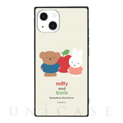 【iPhone13 ケース】ミッフィー miffy and boris スクエアガラスケース (miffy and boris)