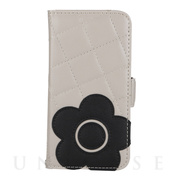 【iPhoneSE(第3/2世代)/8/7 ケース】DAISY PACH PU QUILT Leather Book Type Case (GREGE/BLACK)