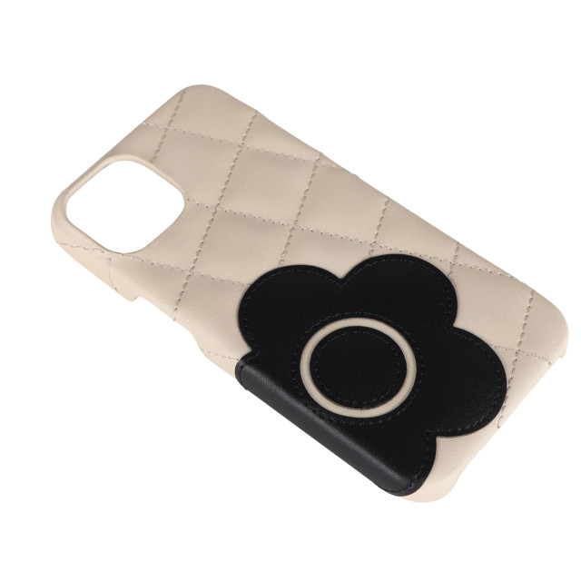 【iPhone14/13 ケース】DAISY PACH PU QUILT Leather Back Case (IVORY/BLACK)サブ画像