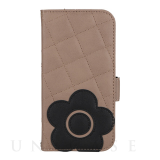 【iPhone14/13 ケース】DAISY PACH PU QUILT Leather Book Type Case (TAUPE/BLACK)