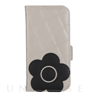 【iPhone14/13 ケース】DAISY PACH PU QUILT Leather Book Type Case (GREGE/BLACK)