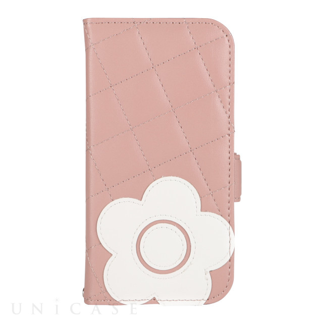 【iPhone14/13 ケース】DAISY PACH PU QUILT Leather Book Type Case (DUSTY PINK/WHITE)