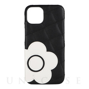 【iPhone14/13 ケース】DAISY PACH PU QUILT Leather Back Case (BLACK/WHITE)