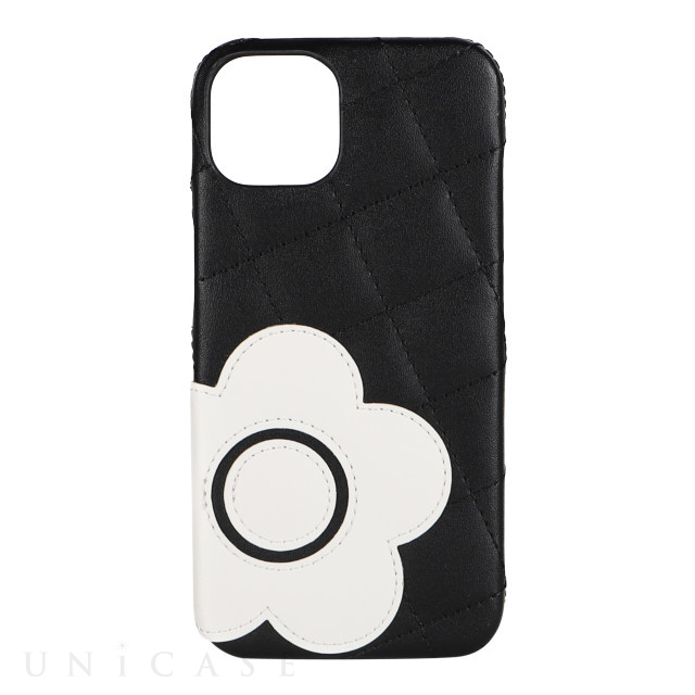 iPhone14/13 ケース】DAISY PACH PU QUILT Leather Back Case (BLACK