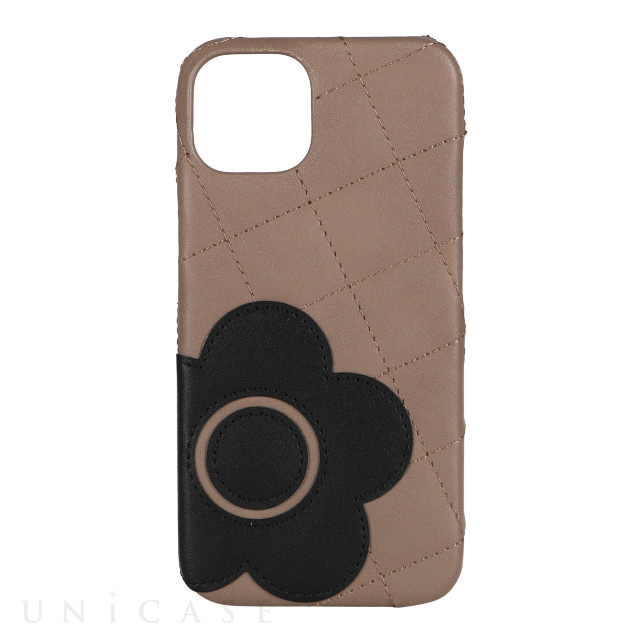 【iPhone14/13 ケース】DAISY PACH PU QUILT Leather Back Case (TAUPE/BLACK)