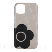 【iPhone14/13 ケース】DAISY PACH PU QUILT Leather Back Case (GREGE/BLACK)