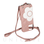 【iPhone14/13 ケース】DAISY PACH PU QUILT Leather New Sling Case (DUSTY PINK/WHITE)