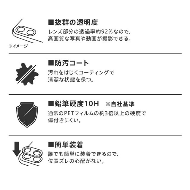 【iPhone13 mini/13 フィルム】ガラスフィルム カメラ メタリック 10H 2眼カメラモデル (ブラック)goods_nameサブ画像