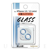 【iPhone13 mini/13 フィルム】ガラスフィルム カメラ メタリック 10H 2眼カメラモデル (ブルー)