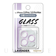 【iPhone13 Pro/13 Pro Max フィルム】ガラスフィルム カメラ メタリック 10H 3眼カメラモデル (ラベンダー)