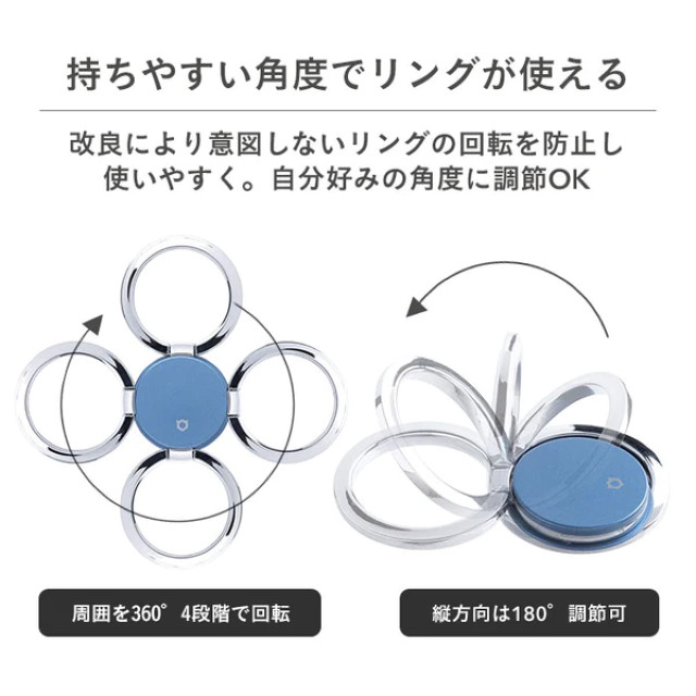 iFace Finger Ring Holder フラットタイプ (くすみパープル)サブ画像