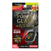 【Apple Watch フィルム 40mm】[FLEX 3D] ゴリラガラス 高透明 全画面保護強化ガラス (ブラック) for Apple Watch SE(第2/1世代)/Series6/5/4