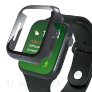 【Apple Watch ケース 44mm】高透明 ガラス一体型PCケース (ブラック) for Apple Watch SE(第2/1世代)/Series6/5/4