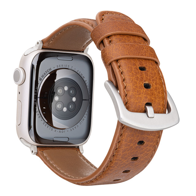 【Apple Watch バンド 49/45/44/42mm】ミネルバボックスレザーバンド (コニャック) for Apple Watch Ultra2/1/SE(第2/1世代)/Series9/8/7/6/5/4/3/2/1サブ画像