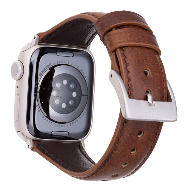 【Apple Watch バンド 41/40/38mm】ミュージアムカーフレザーバンド (ブラウン) for Apple Watch SE(第2/1世代)/Series9/8/7/6/5/4/3/2/1サブ画像