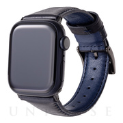 【Apple Watch バンド 41/40/38mm】ミュージアムカーフレザーバンド (ネイビー) for Apple Watch SE(第2/1世代)/Series8/7/6/5/4/3/2/1