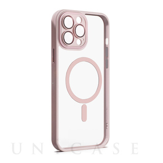 【iPhone14 Pro ケース】レンズガード一体型MagSafe対応クリアケース (ピンク)