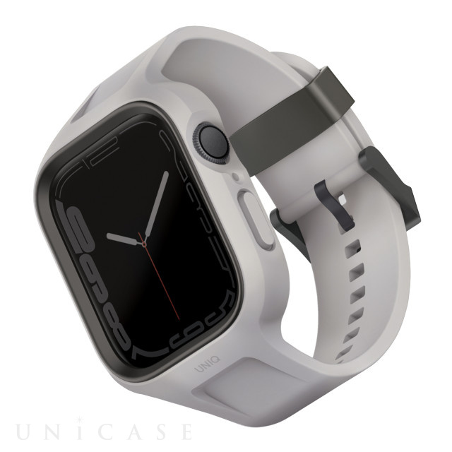 Apple Watch 繝舌Φ繝� 45/44mm縲閃ONOS 2-IN-1 APPLE WATCH STRAP WITH HYBRID  繝舌Φ繝我ｸ�菴灘梛繧ｿ繝輔ロ繧ｹ繧ｱ繝ｼ繧ｹ CHALK GREY (GREY) for Apple Watch SE(隨ｬ2/1荳紋ｻ｣)/Series9/8/7/6/5/4  UNIQ iPhone繧ｱ繝ｼ繧ｹ縺ｯ UNiCASE