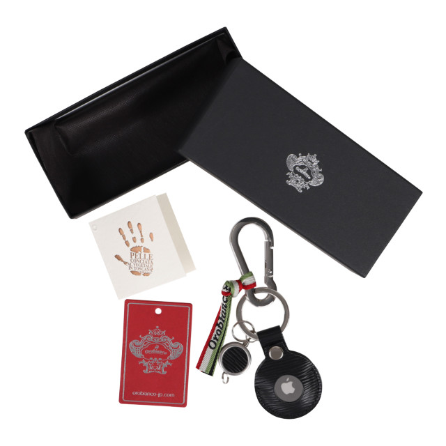 【AirTag ケース】“Onda” Italian Leather  AirTag Keyholder (BLACK)サブ画像