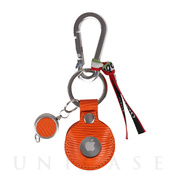 【AirTag ケース】“Onda” Italian Leather  AirTag Keyholder (ORANGE)