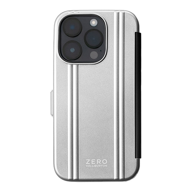 【アウトレット】【iPhone14 Pro ケース】ZERO HALLIBURTON Hybrid Shockproof Flip Case (Silver)サブ画像