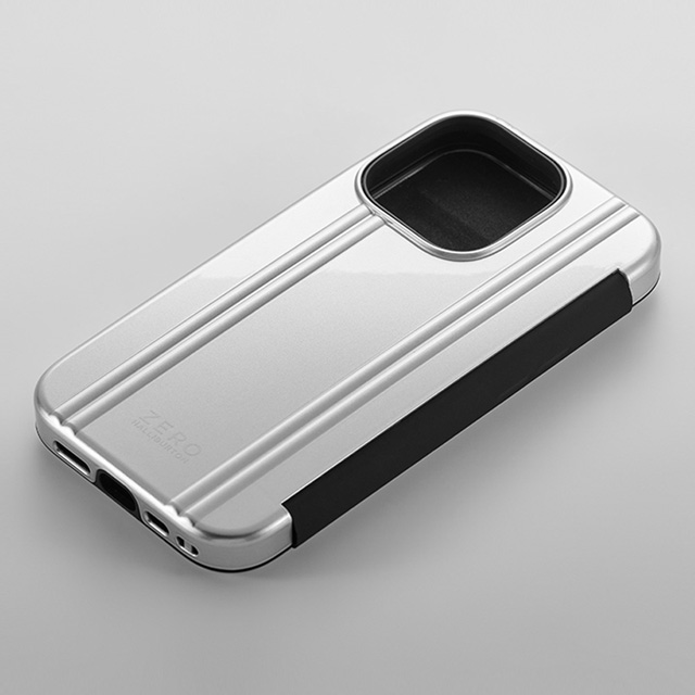 【アウトレット】【iPhone14 Pro ケース】ZERO HALLIBURTON Hybrid Shockproof Flip Case (Silver)サブ画像
