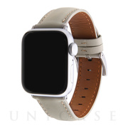 【Apple Watch バンド 41/40mm】本革レザーベルト バンド 20mm (ライトグレー) for Apple Watch SE(第2/1世代)/Series8/7