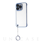 【iPhone14 Pro ケース】超軽量 ハードケース ウルトラライト リングストラップ付 (ブルー)