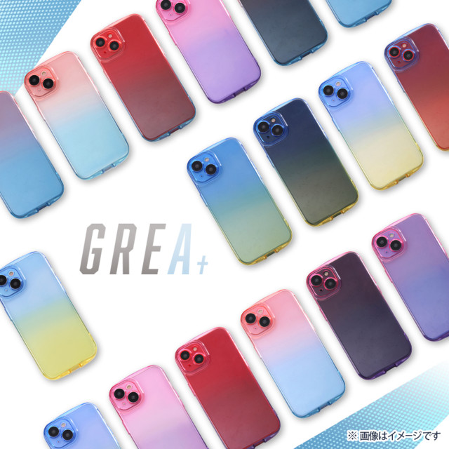 【iPhone14 Pro ケース】耐衝撃 TPUソフトケース グラデーション GREA (レッド/ブルー)サブ画像