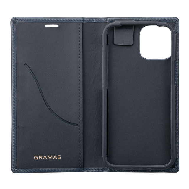 【アウトレット】【iPhone13 mini/12 mini ケース】Italian Genuine Leather Book Case (Navy)サブ画像