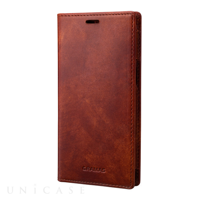 【アウトレット】【iPhone13 mini/12 mini ケース】Museum-calf Genuine Leather Book Case (Brown)