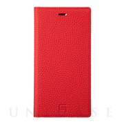 【アウトレット】【iPhone11 Pro/XS/X ケース】Shrunken-Calf Leather Book Case (Red)