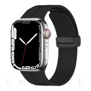 【Apple Watch バンド 49/45/44/42mm】シリコン-マグネバックル (ブラック) for Apple Watch Ultra2/1/SE(第2/1世代)/Series9/8/7/6/5/4/3/2/1
