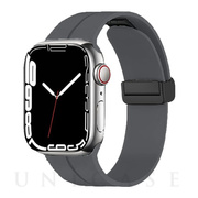 【Apple Watch バンド 49/45/44/42mm】シリコン-マグネバックル (ダークグレー) for Apple Watch Ultra/SE(第2/1世代)/Series8/7/6/5/4/3/2/1