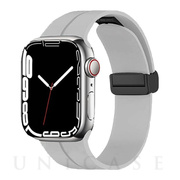 【Apple Watch バンド 49/45/44/42mm】シリコン-マグネバックル (ライトグレー) for Apple Watch Ultra/SE(第2/1世代)/Series8/7/6/5/4/3/2/1