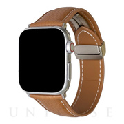 【Apple Watch バンド 49/45/44/42mm】本革マグネバックル (ブラウン) for Apple Watch Ultra/SE(第2/1世代)/Series8/7/6/5/4/3/2/1