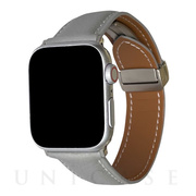 【Apple Watch バンド 49/45/44/42mm】本革マグネバックル (グレー) for Apple Watch Ultra/SE(第2/1世代)/Series8/7/6/5/4/3/2/1
