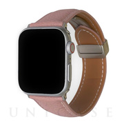 【Apple Watch バンド 49/45/44/42mm】本革マグネバックル (ローズトープ) for Apple Watch Ultra2/1/SE(第2/1世代)/Series9/8/7/6/5/4/3/2/1