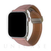 【Apple Watch バンド 41/40/38mm】本革マグネバックル (ローズトープ) for Apple Watch SE(第2/1世代)/Series9/8/7/6/5/4/3/2/1