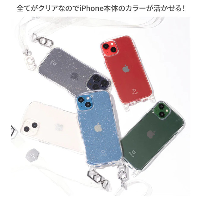 【iPhone13 ケース】iFace Hang and クリアケース/ショルダーストラップセット (クリア/ラメ)サブ画像