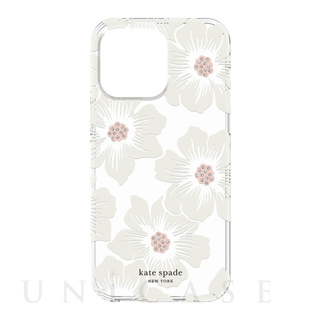 【アウトレット】【iPhone14 Pro Max ケース】Protective Hardshell Case (Hollyhock Floral Clear/Cream with Stones)