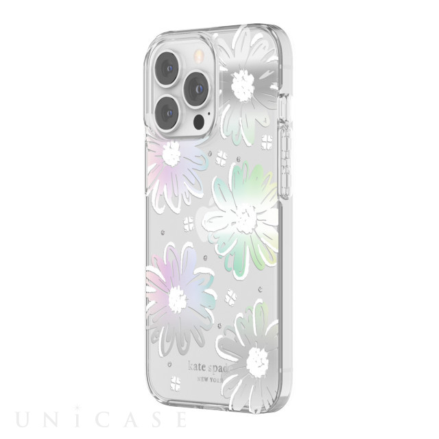 【アウトレット】【iPhone13 Pro ケース】Protective Hardshell Case (Daisy Iridescent Foil/White/Clear/Gems)