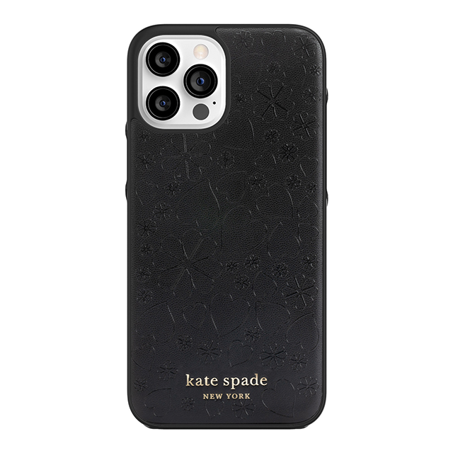 【アウトレット】【iPhone12 Pro Max ケース】Wrap Case (Black Crumbs/Clover Hearts Printed Pattern/Gold Sticker Logo)goods_nameサブ画像