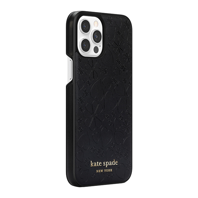 【アウトレット】【iPhone12 Pro Max ケース】Wrap Case (Black Crumbs/Clover Hearts Printed Pattern/Gold Sticker Logo)goods_nameサブ画像